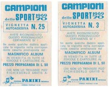 1969-70 Vignetta Autoadesiva Magnifico Album Panini tialy
