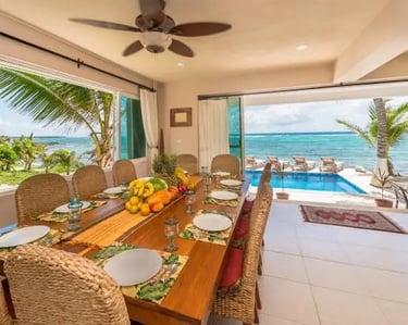 the dining area at the grief relief retreat mexico