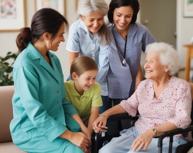 Illustration of linked hands symbolizing shared support and timely communication between family and caregivers.