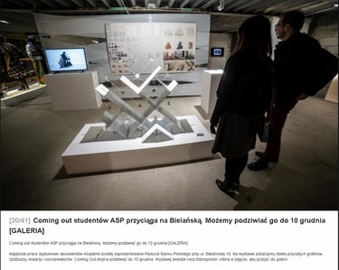 Projekt Justyny Grodzkiej wśród laureatów Coming Out – dyplom na wystawie najlepszych prac