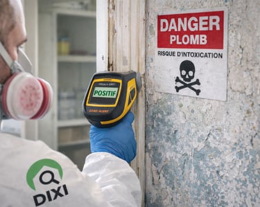 Diagnostic plomb réalisé par DIXI sur des peintures anciennes avec appareil de mesure