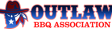 logo that spells out outlaw bbq assosiation