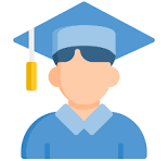 Icon représentant un étudiant avec un chapeau universitaire