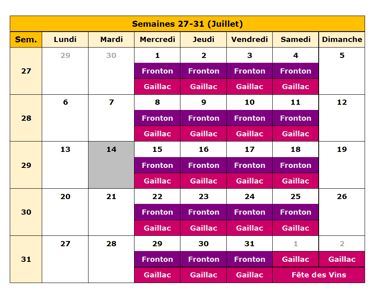 Calendrier