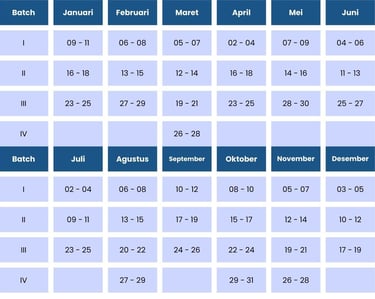 Jadwal tahun 2024 - adhikari training - diklatnesia