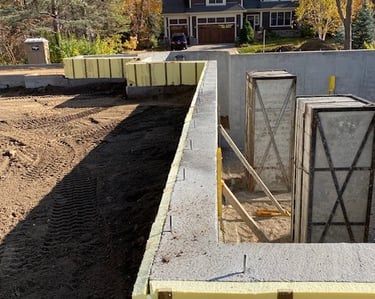 basement excavated for new home