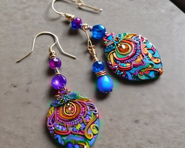 Boucles d'oreille colorées