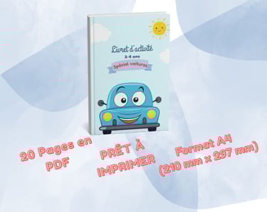 livret activité 3-4 ans voitures