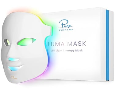 a white mask with a bright light on it