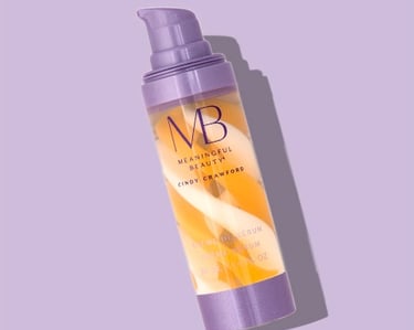 a bottle of nb cosmetics products on a purple background