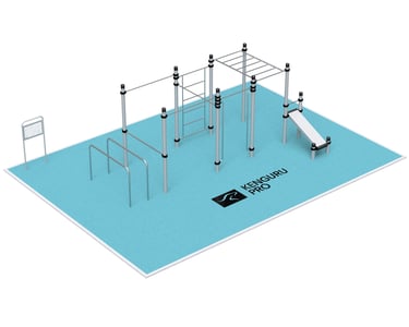 Terrain de Street Workout Kenguru Pro, idéale pour entraînement en extérieur.