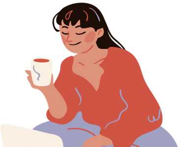 donna che manda una mail, contatto telefonico