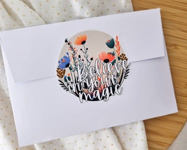 Floral Boho Self Love Stickers - Motivational Sealing Stickers