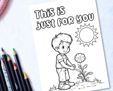 Printable Coloring Happy Birthday Card for Kids