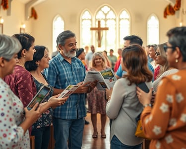 un homme et une femme dans une chorale d'église