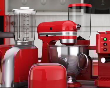 a kitchen counter top with a blender and a blender