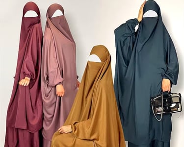 two piece jilbab. online lazer nidah fabric. premium prayer jilbab. jilbab in pakistan