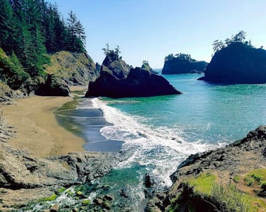 The Laughing Goats - Oregon travels, Secret Beach near Brookings
