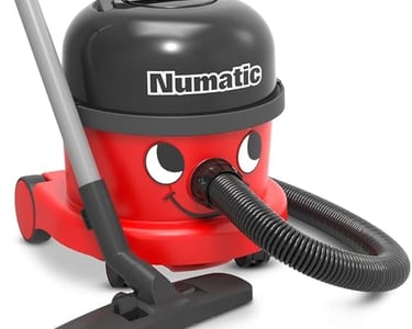 a red vacuum cleaner with a vacuum and a vacuum