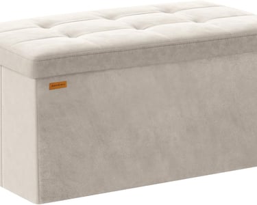 a white ottoman with a beige ottoman and a tan ottoman