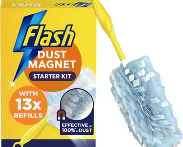 a yellow and white cleaning brush with a yellow brush