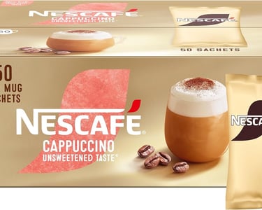 a box of nesfe cappuccino coffee beans