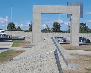 Protectour concrete sculpture by James Hayes, installed by Uniqrete for Laois County Council