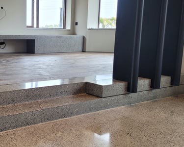 Grind and polished concrete steps