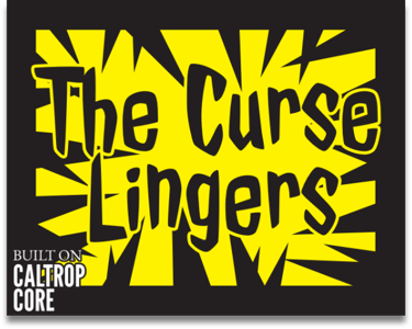 A thumbnail for the game The Curse Lingers. Many black spikes jut into the yellow centre.