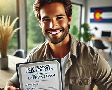 man who passed the Colorado state insurance licensing exam