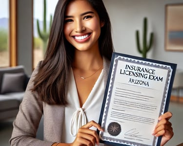 Young woman passed the insurance licensing exam in Arizona
