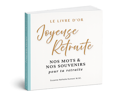 couverture du livre d'or inscrit Joyeuse Retraite, no mots, nos souuvenirs