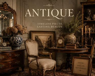 Elegant vintage room with antique French furniture, classic decor, a marble mantel, and timeless wooden accents.