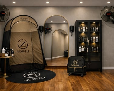 BTan LLC, private spray tan studio in Lexington, KY with Norvell equipment