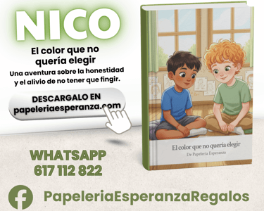 Libro infantil Nico El color que no quería elegir sobre honestidad de Papelería Esperanza.
