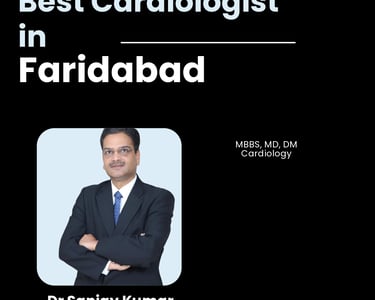Flyer showing Dr. Sanjay Kumar as Best Cardiologist in Faridabad