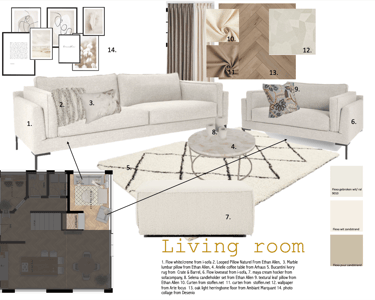 Styling plan, interior design, furniture plan