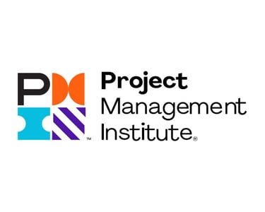 Official Project Management Institute PMI logo with colorful geometric icons on a white background.