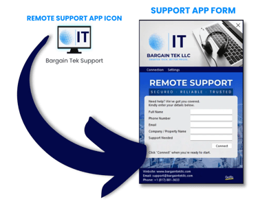 Bargain Tek Support App Sample Illustration (Support App Form)