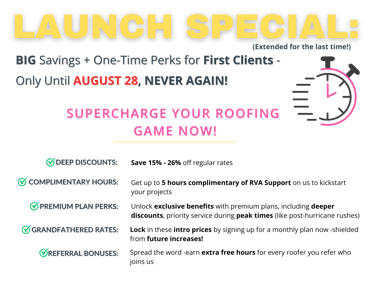 Launch Special Element for First Client's Extended One More Time Until August 28th, Clock Image