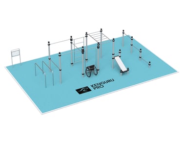 Terrain de Street Workout Kenguru Pro, idéale pour entraînement en extérieur.