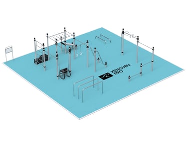 Terrain de Street Workout Kenguru Pro, idéale pour entraînement en extérieur.