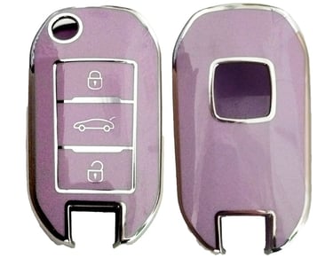 Glanzende lila autosleutelcover voor Citroen