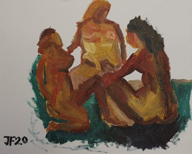 a painting of nude women