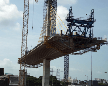Gavi Infra EPC flyover project site under construction with pillar formwork
