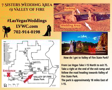 map of 7 sisters wedding area at valley of fire state park