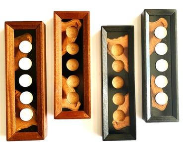 Epoxy and  Hardwood  Tealight Candle Holder, 5 Holes - Candle Centerpieces for Tables or Bar. 