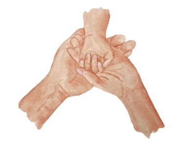 mains des parents et d'un bébé tendresse