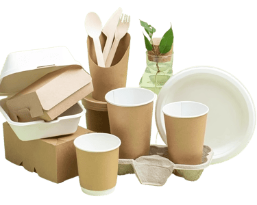 a bunch of paper cups and paper plates