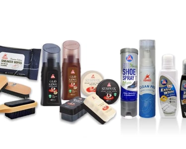 Yuppies shoe care products distributed by A.S & Co. Pakistan – shoe polish, shoe cleaner, and shoe w